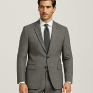 The Graphite Grey Herringbone | TORINO Super 130’s Superfine Wool Rich Suiting