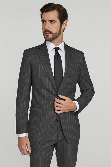 The Ash Heritage | Brushed Chalkstripe Twill | Superfine Wool & Cashmere Flannel Fabric