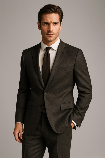 The Silver Chevron | Brushed Heritage Herringbone | Superfine Wool & Cashmere Flannel Fabric