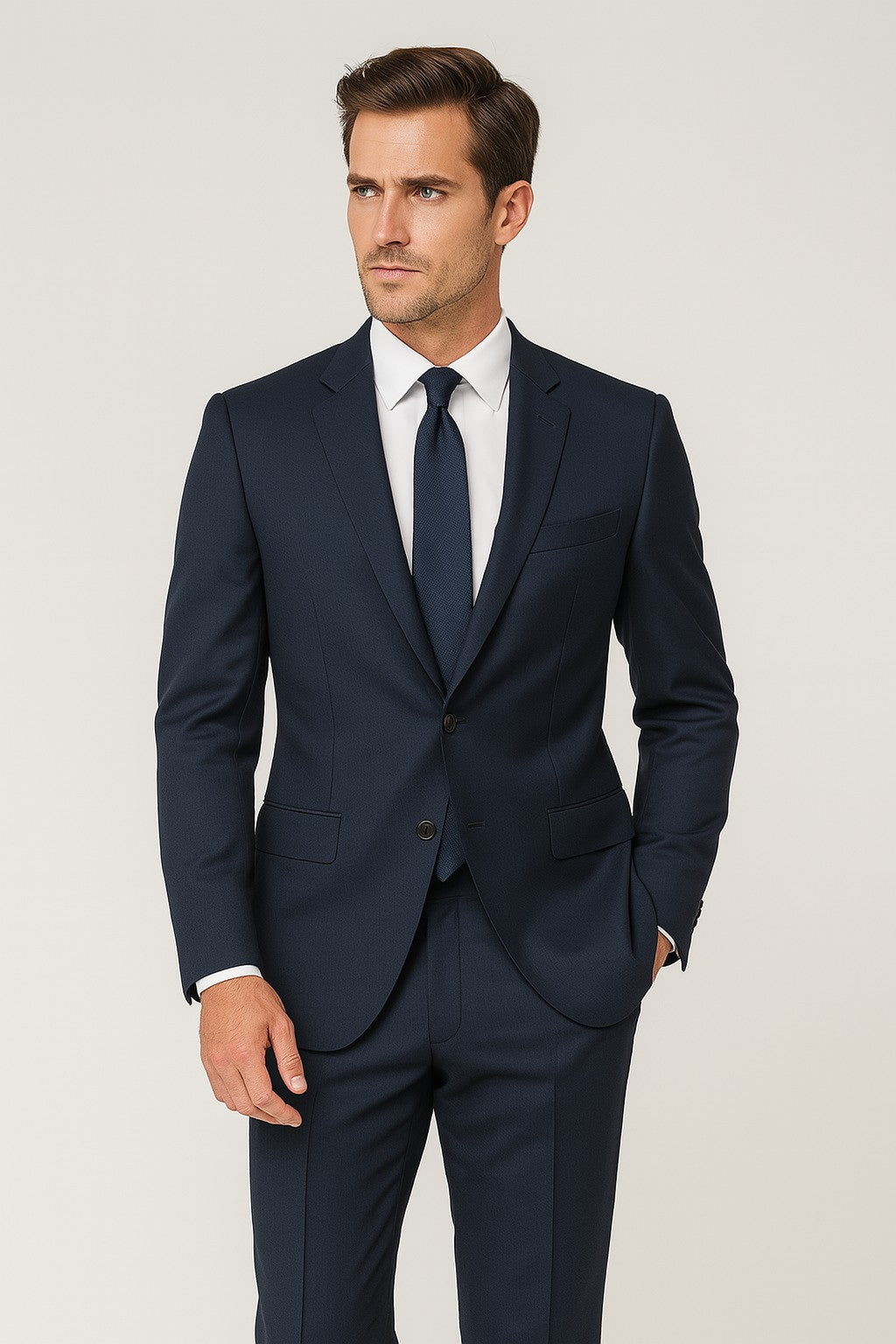 The Sapphire Pinhead | Brushed Micro-Birdseye | Superfine Wool & Cashmere Flannel Fabric