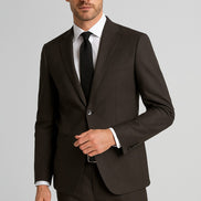 The Gunmetal Houndstooth | Super 120’s Wool & Cashmere Flannel Fabric