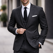 The Deep Grey Executive |  Heritage Glen Plaid |130’s Superfine Wool Rice Fabric