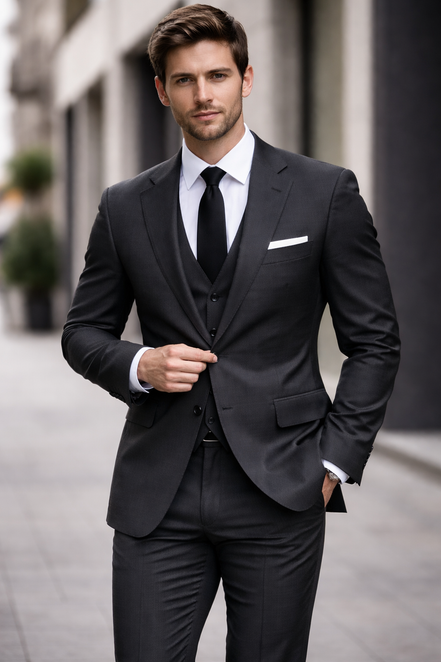 The Deep Grey Executive |  Heritage Glen Plaid |130’s Superfine Wool Rice Fabric