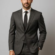 The Carbon | Graphite Sharkskin | Superfine 130's Wool Rich Fabric