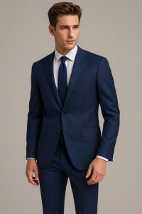 The Navy Executive | TORINO Superfine 120's Merino Wool-Lycra Suiting