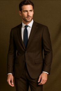 The Dark Brown| TORINO Superfine 120's Merino Wool-Lycra Suiting