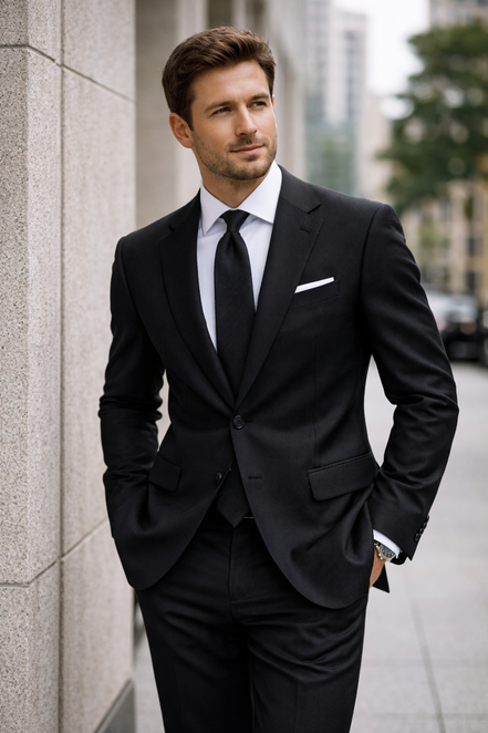 The Sterling Sharkskin | Slate Twill | Superfine 130's Merino Rich Fabric