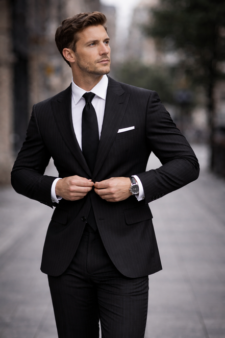 The Midnight Shadow | Luxury Brushed Twill | Superfine Wool & Cashmere Flannel Fabric