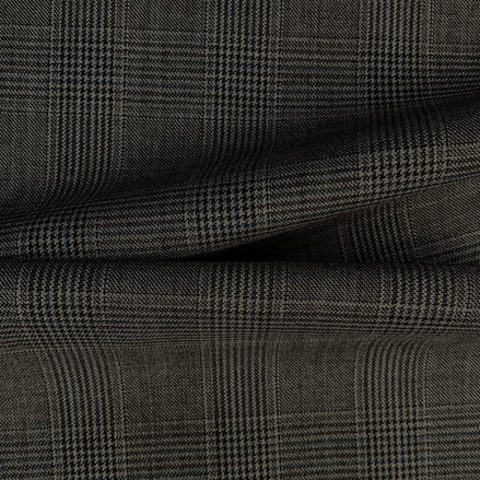 The Midnight Shadow | Graphite Glen Plaid | Superfine Pure Merino 120's Fabric