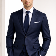 The Ink Blue Birdseye | Superfine 120's Pure Merino Fabric