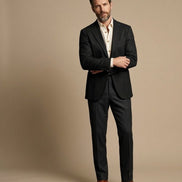 The Chevron Noir | Herringbone | Super 120's | Woolmark Certified | Luxury Gift Boxed