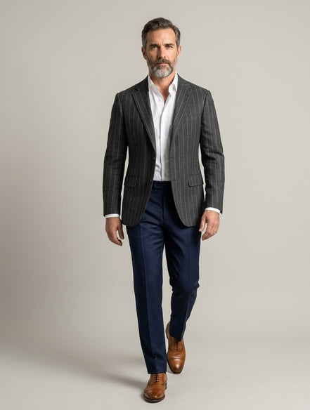 The Copper | Chalkstripe | Super 120's | Woolmark Certified | Luxury Gift Boxed