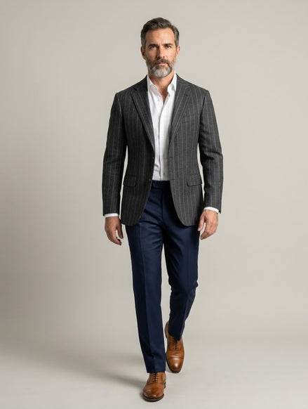 The Copper | Chalkstripe | Super 120's | Woolmark Certified | Luxury Gift Boxed