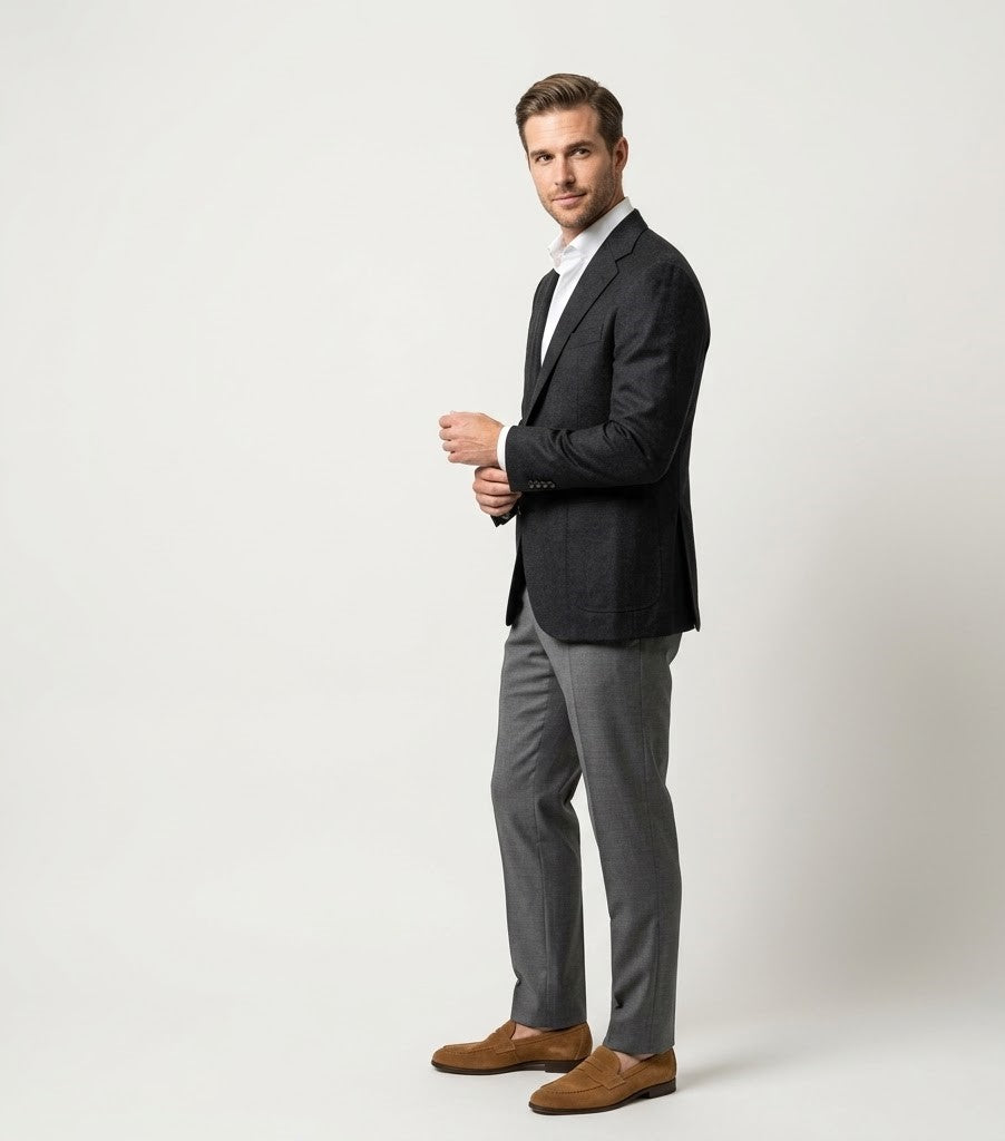 The Pewter | Flannel Twill | Super 120's | Woolmark Certified | Luxury Gift Boxed