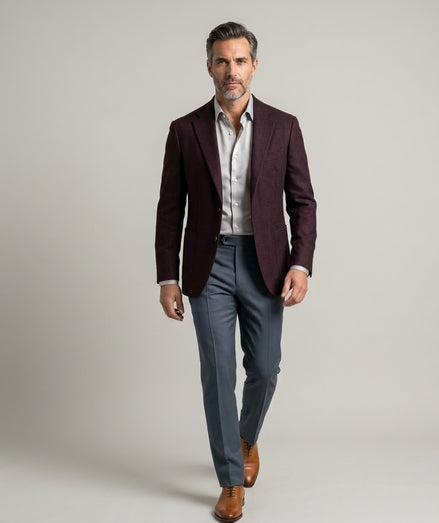 The Bordeaux | Flannel Twill | Super 120's | Woolmark Certified | Luxury Gift Boxed